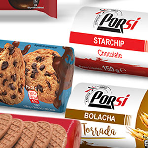 Embalagens de Arroz e Bolachas Porsi para Intermarché