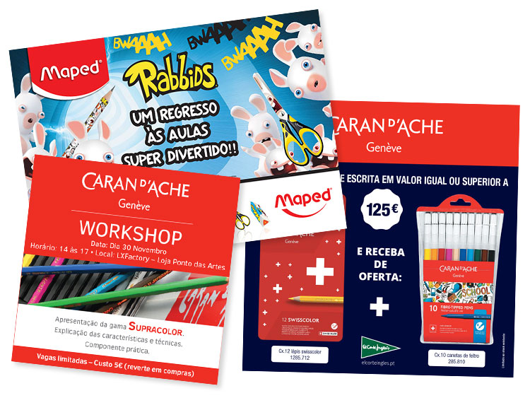 Emails promocionais e monofolha Caran d'Ache