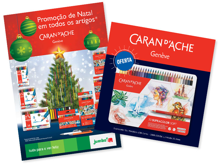 Cartaz e monofolha Caran d'Ache