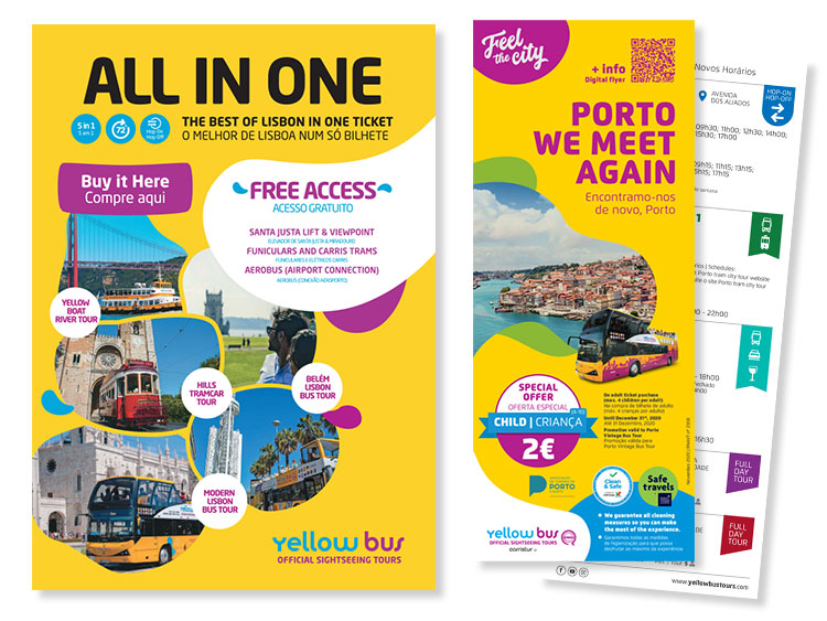 Cartaz All in One e monofolha Porto Yellow Bus