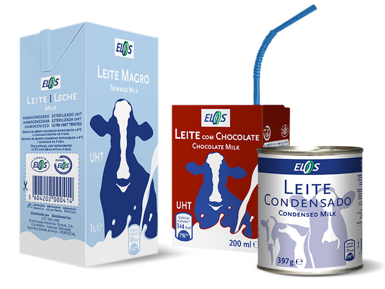 Leite magro, condensado e achocolatado ELOS